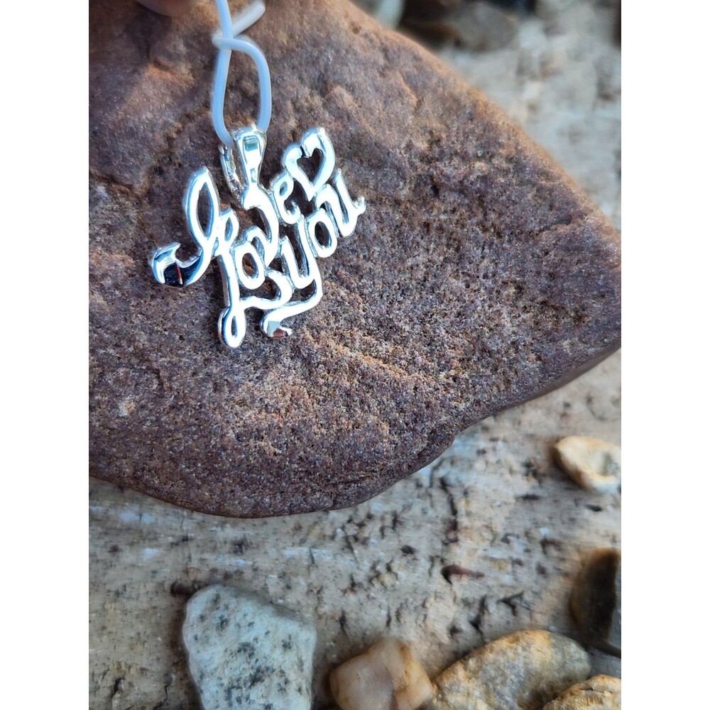 Love You Sterling Silver Pendant. Gift For Her Anniversary Birthday Christmas